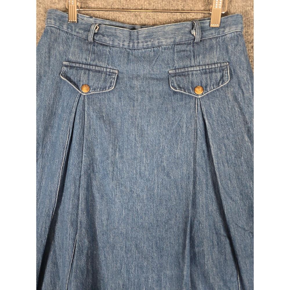 Denim Maxi Skirt in Blue